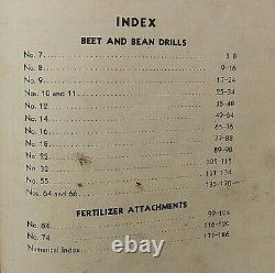 1920s-62 JOHN DEERE DEALERS HARROWS BEET BEAN DRILL MASTER PARTS CATALOG MANUAL