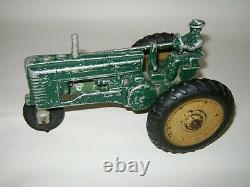 Antique Arcade Toys John Deere Model A Green Tractor 6.00-16 for Parts or Repair