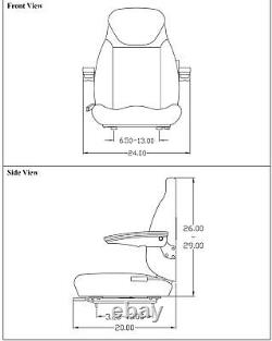 Fits John Deere Tractor Seat Assembly Fits Various Models Black Cloth