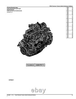 For John Deere 7330 Tractor Parts Catalog Manual #2