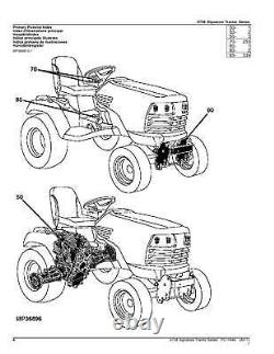 For John Deere X738 Tractor Parts Catalog Manual
