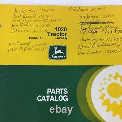 Genuine John Deere 4020 Tractor Parts Catalog PC-859 1980 Dealer Service