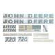 JD 720 Gas or Diesel Vinyl Cut Decal Set-Fits John Deere Tractor 720 Gas Diesel