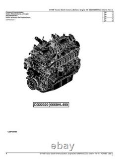 JOHN DEERE 6170M TRACTOR PARTS CATALOG MANUAL ser. North America