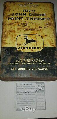 JOHN DEERE Paint Thinner OIL CAN ANTIQUE tractor Parts Advertising