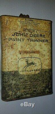 JOHN DEERE Paint Thinner OIL CAN ANTIQUE tractor Parts Advertising
