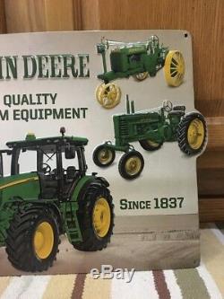 JOHN DEERE Tractor Metal Farm Equipment Vintage Look Nothing Runs Like A Deere 2