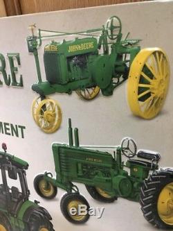JOHN DEERE Tractor Metal Farm Equipment Vintage Look Nothing Runs Like A Deere 2