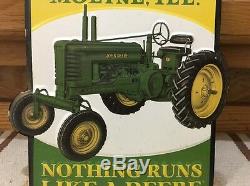 JOHN DEERE Tractor Metal Farm Equipment Vintage Style Morine Implements Tractors