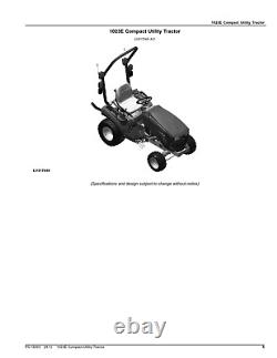 John Deere 1023e Tractor Parts Catalog Manual Pc13293