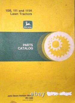John Deere 108 111 111H Lawn Riding Mower Tractor Owner & Parts (2 Manuals)