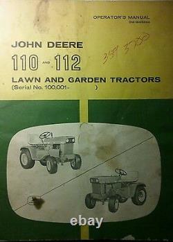 John Deere 110 112 Lawn Garden Tractor & 39 47 Mower Owner & Parts (3 Manual s)