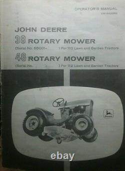 John Deere 110 Round Fender Lawn Garden Tractor & Mower Owner & Parts 2 Manuals