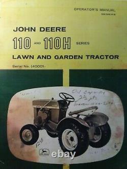 John Deere 110 Round Fender Lawn Garden Tractor & Mower Owner & Parts 2 Manuals