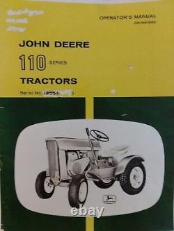 John Deere 110 Round Fender Lawn Garden Tractor Owners & Parts Manual 1964 3551
