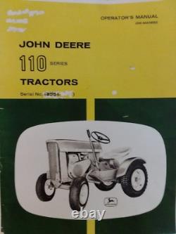 John Deere 110 Round Fender Lawn Garden Tractor Owners & Parts Manual 1964 3551