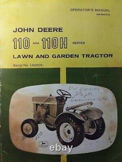 John Deere 110 Tractor, Mower & Snow Thrower Owner & Parts 3 Manual s 1963-1967