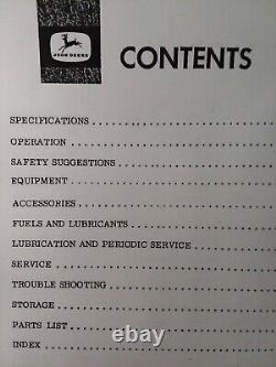 John Deere 110 Tractor, Mower & Snow Thrower Owner & Parts 3 Manual s 1963-1967