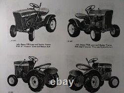John Deere 110 Tractor, Mower & Snow Thrower Owner & Parts 3 Manual s 1963-1967