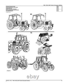 John Deere 1640 1840 2040 Tractor Parts Catalog Manual