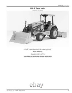 John Deere 210l Ep Tractor Loader Parts Catalog Pc13372