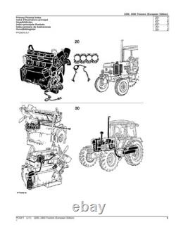 John Deere 2250 2450 Tractor Parts Catalog Manual