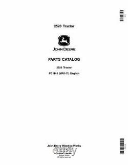 John Deere 2520 Tractor Parts Catalog Manual #1