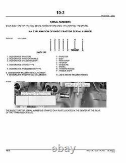 John Deere 2520 Tractor Parts Catalog Manual #1