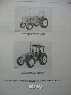 John Deere 2750 Tractor Parts Catalog Manual ORIGINAL PC-4188