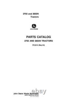 John Deere 2755 2855n Tractor Parts Catalog Manual John Deere 2755 2855n Tractor Parts Catalog Manual