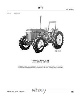 John Deere 2940 Tractor Parts Catalog Manual