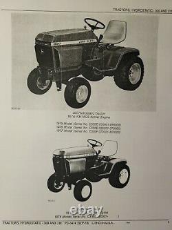 John Deere 300 & 316 1cyl 16 hp Kohler Lawn Garden Tractor Parts Manual PC-1474