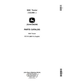 John Deere 3020 Tractor Parts Catalog Manual #2