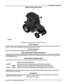 John Deere 3039r Tractor Parts Catalog Manual Pc13401