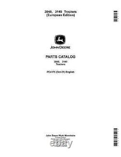 John Deere 3040 3140 Tractor Parts Catalog Manual European Pc4175