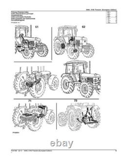 John Deere 3040 3140 Tractor Parts Catalog Manual European Pc4186