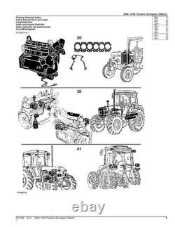 John Deere 3040 3140 Tractor Parts Catalog Manual European Pc4186