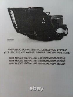 John Deere 318 420 Tractor MCS Material Collection System Tilt Hydr Parts Manual