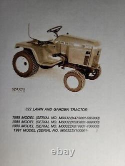 John Deere 322 Lawn Garden Tractor Parts Manual Catalog PC-2149 Yanmar Gasoline