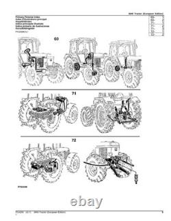 John Deere 3640 Tractor Parts Catalog Manual