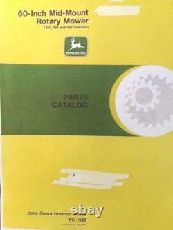 John Deere 400 420 430 Diesel Lawn Garden Tractor 60 Mid Mower Deck Parts Manual