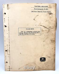 John Deere 4020 Series Tractor Parts Manual Catalog PC-859