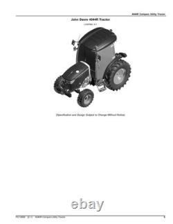 John Deere 4044r Tractor Parts Catalog Manual