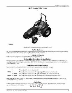 John Deere 4044r Tractor Parts Catalog Manual #2