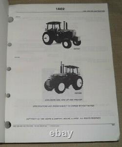 John Deere 4050 4250 4450 Tractor Parts Manual Book Catalog Pc-1901