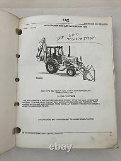 John Deere 410d 510d Backhoe Loader Parts Manual Book Catalog Pc-2322