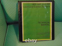 John Deere 425 445 455 TM1517 lawn garden tractor service & parts manual binder