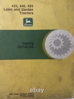 John Deere 425 445 Gasoline 455 Diesel Lawn Garden Tractor Parts Manual Catalog