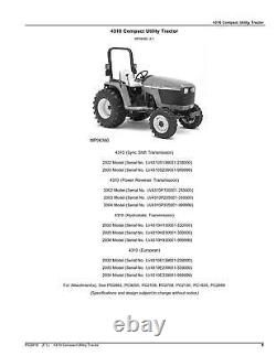 John Deere 4310 Tractor Parts Catalog Manual