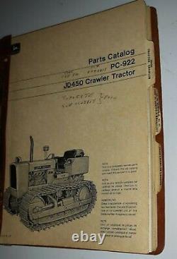 John Deere 450 Crawler PC922 & 93 93A 94 95 95A Backhoe Tractors Parts Manual